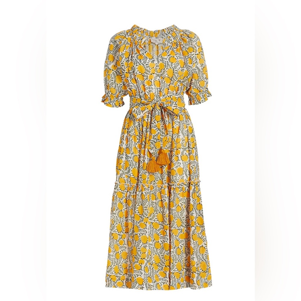 Mille cotton midi dressy lemon print…hand printed from India. 100% cotton large!
